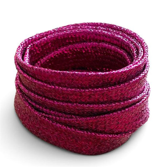 Lacets plats paillettes rose orchidée en Lurex