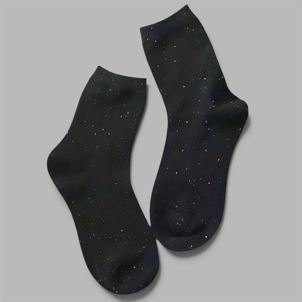 Chaussettes tubes courtes mouchetées colorées plusieurs coloris