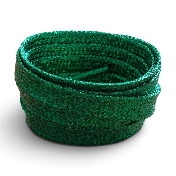 Mint green glittery Lurex flat laces