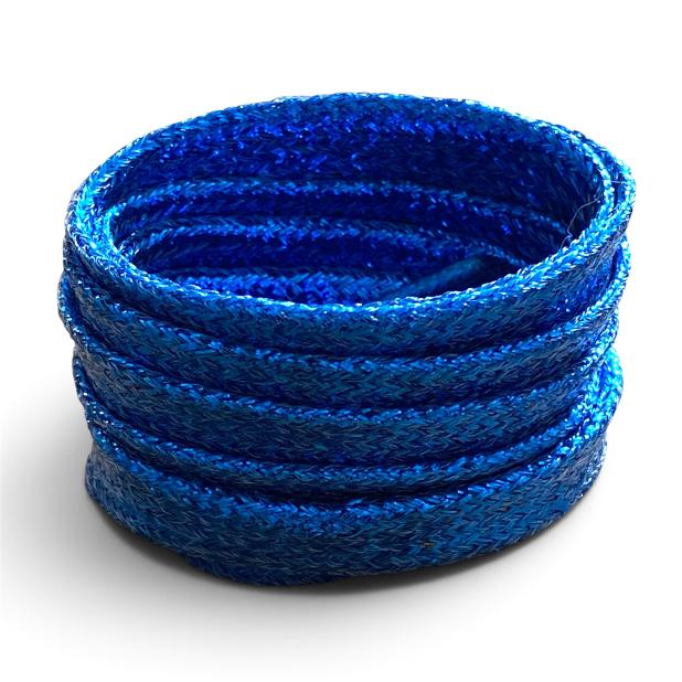 Royal blue glittery Lurex flat laces