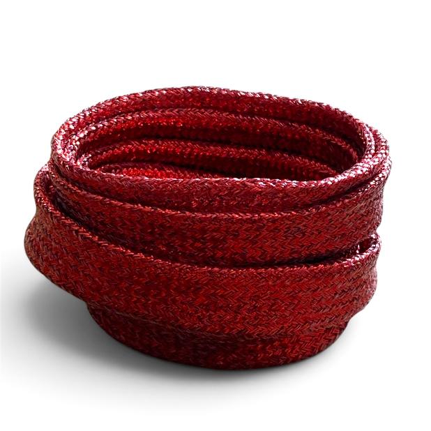 Red glittery Lurex flat laces