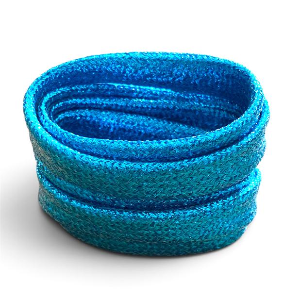 Turquoise blue glitter Lurex flat laces