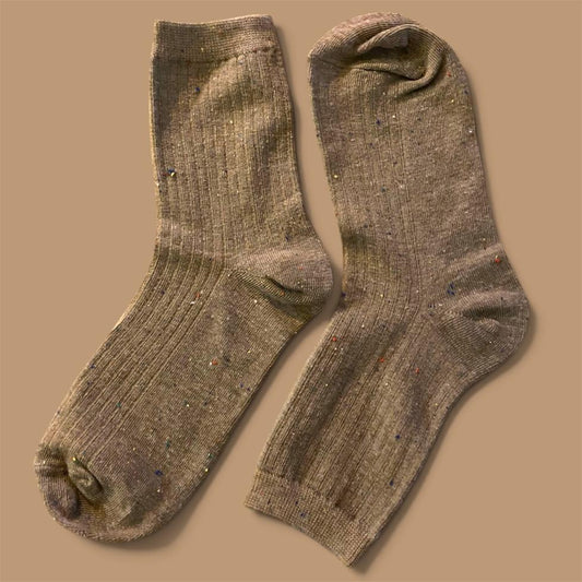 Chaussettes tubes courtes mouchetées colorées plusieurs coloris
